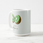Mug Sweet moderne minimal vert Crochet Kiwi Nom (Devant gauche)