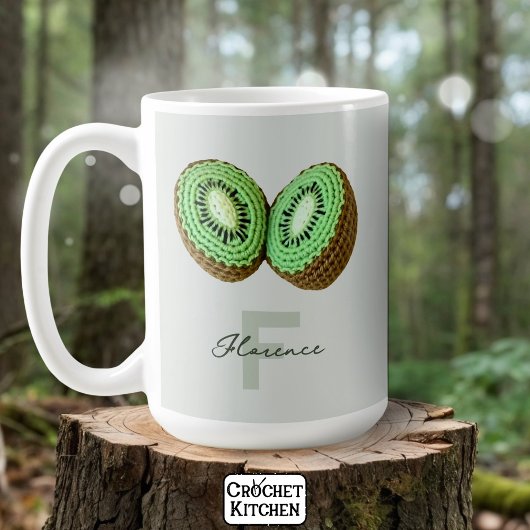 Mug Sweet moderne minimal vert Crochet Kiwi Nom