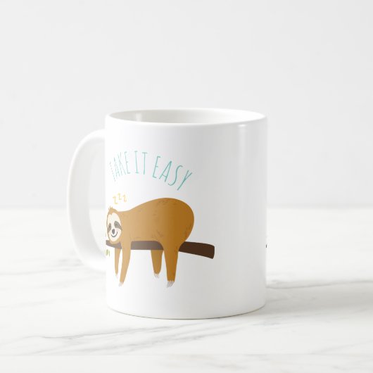Mug Sweet Napping Sloth "Take It Easy" (Devant gauche)