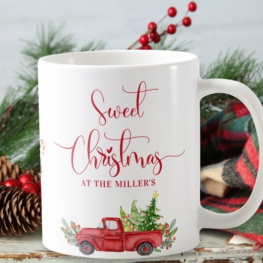 Mug Sweet Noël Vintage Camion rouge, Fêtes