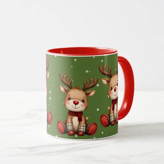 Mug Sweet Reindeer Pair in Holiday Snowfall (Devant droit)