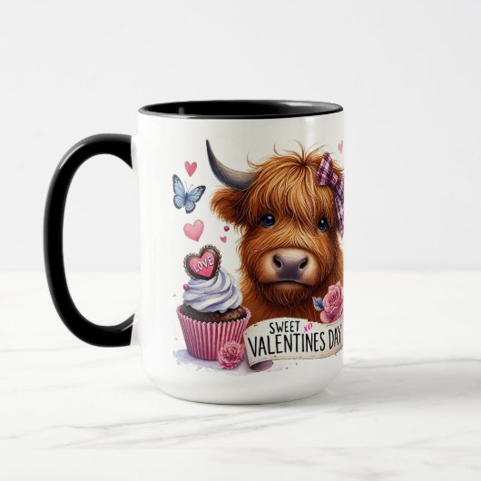 Mug Sweet Shaggy Highland Vache Valentine (Gauche)