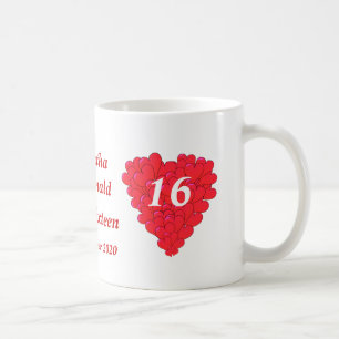 Mug Sweet sixteen romantique personnalisé de coeur