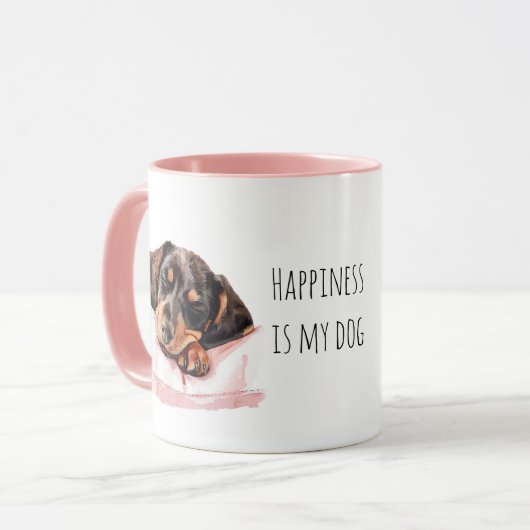 Mug Sweet Sleeping Black Cream Puppy Dog (Devant gauche)