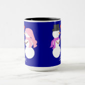 Mug Sweet Snowpeople in Love: Dark Blue (Centre)