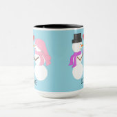 Mug Sweet Snowpeople in Love:  Light Blue (Centre)