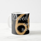 Mug Sweet Soixante ajouter nom date anniversaire Polka (Devant gauche)