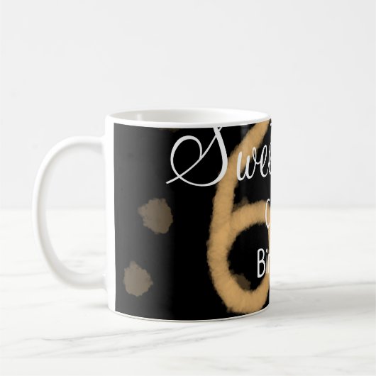 Mug Sweet Soixante ajouter nom date anniversaire Polka (Gauche)
