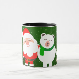 Mug Sweet Sparkly Green, Père Noël et ours