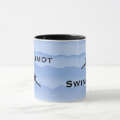 Mug Swimming with Swimmer silhouettes and waves (Centre)