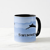 Mug Swimming with Swimmer silhouettes and waves (Devant droit)