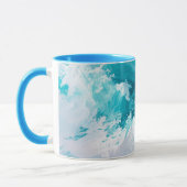 Mug Swirling Turquoise Waves Abstract Ocean Wave Art (Gauche)
