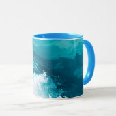Mug Swirling Turquoise Waves Abstract Ocean Wave Art (Devant droit)
