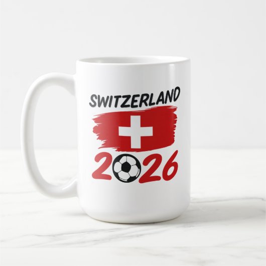 Mug Switzerland 2026 Soccer Fan Gear Supporters (Gauche)