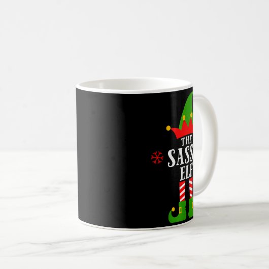 Mug Sy Elf Funny Matching Family Group Christmas Pajam (Devant droit)