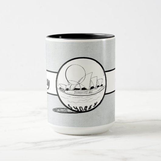 Mug Sydney City Élégant lin Ringer 15oz (Centre)