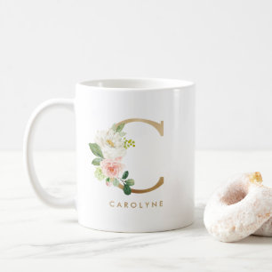 Mug SYLLABE Florale C PÂTONE D'OR MONogramme D'HUILE C