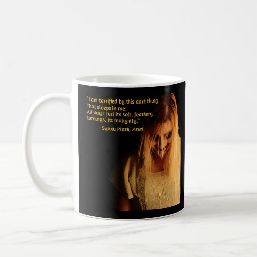 Mug Sylvia Plath cite sur les ténèbres (Gauche)