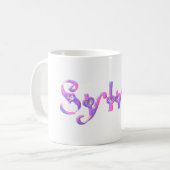 Mug Sylvia rose Et Bleue Nom (Devant gauche)