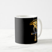 Mug Symbo égyptien Ancien Dieu Oeil de Horus Ankh Symb (Devant droit)