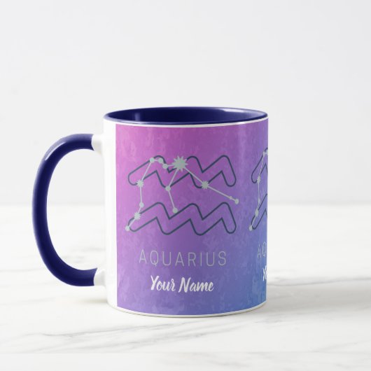 Mug Symbole Aquarius Zodiac Star Horoscope Constellati (Gauche)
