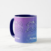 Mug Symbole Aquarius Zodiac Star Horoscope Constellati (Devant gauche)