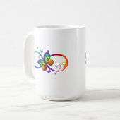 Mug Symbole arc-en-ciel et papillons multicolores Infi (Devant gauche)