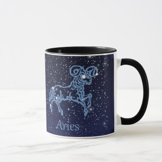 Mug Symbole Aries Constellation et Zodiac avec étoiles (Droite)