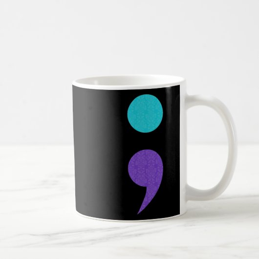 Mug Symbole Art cool Du Semicolon Pour La Prévention D (Droite)