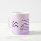 Mug Symbole astrologique violet Aquarius Zodiac (Devant gauche)