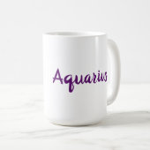 Mug Symbole astrologique violet Aquarius Zodiac (Devant droit)