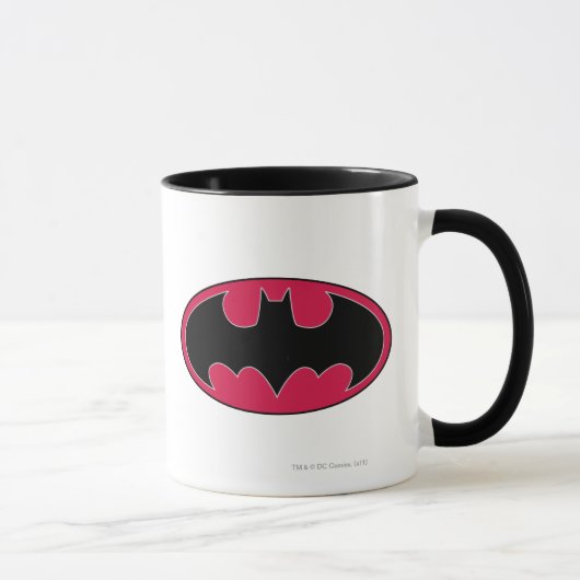 Mug Symbole Batman | Logo noir rouge (Droite)