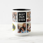 Mug Symbole Batman | Meilleur Collage Photo De Maman (Centre)