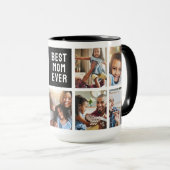 Mug Symbole Batman | Meilleur Collage Photo De Maman (Devant droit)