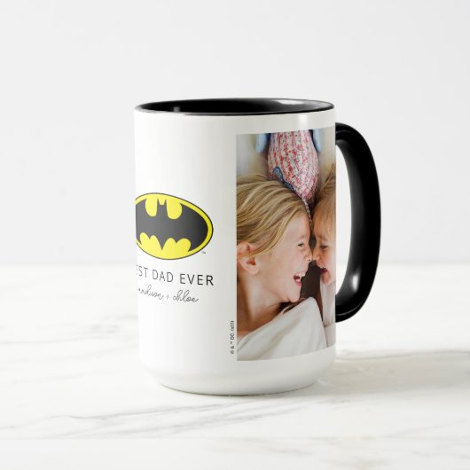 Mug Symbole Batman | Meilleur papa photo (Devant droit)