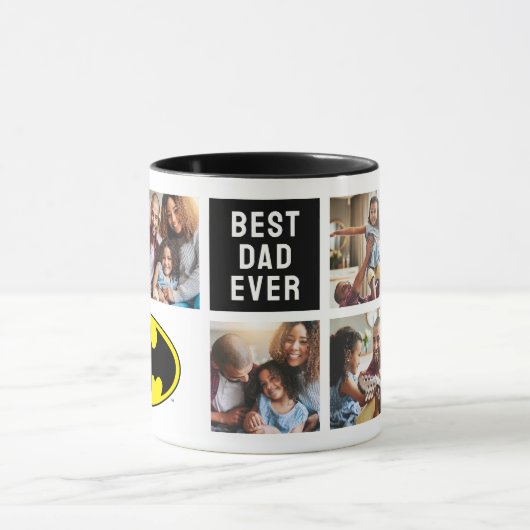 Mug Symbole Batman | Meilleur papa photo Collage (Centre)