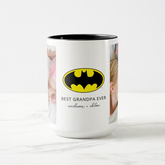 Mug Symbole Batman | Meilleure photo de grand-père (Centre)