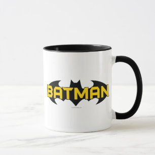 Mug Symbole Batman Nom Logo jaune et noir