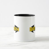 Mug Symbole Batman | Nom Logo jaune et noir (Centre)