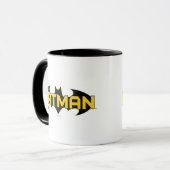 Mug Symbole Batman | Nom Logo jaune et noir (Devant gauche)