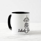 Mug Symbole bouddhiste Lotus Unalome/ Inhale-Exhale (Devant gauche)