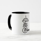 Mug Symbole bouddhiste Unalome Lotus pour la paix (Devant gauche)