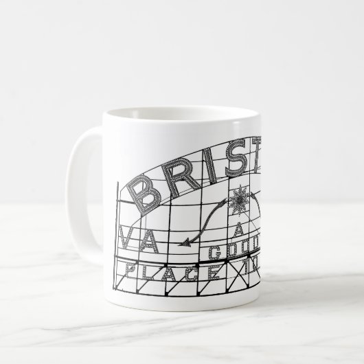 Mug SYMBOLE Bristol Slogan Bristol Virginia Tennessee (Devant gauche)