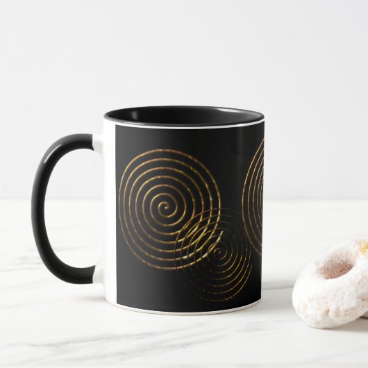 Mug Symbole celtique spirale or métallique (Avec donut)