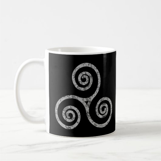 Mug Symbole celtique Triskelion, Triskeles (gris Vinta (Gauche)