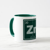 Mug Symbole chimique de l'élément de zinc chimie formu (Devant gauche)