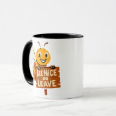 Mug Symbole d'abeille Nice ou Leave Funny Bee (Devant gauche)