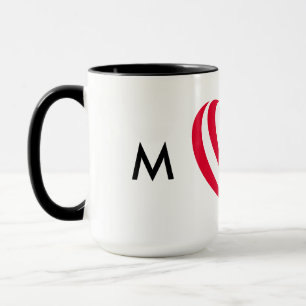 Mug Symbole d'amour minimaliste Cœur Rouge Abstrait
