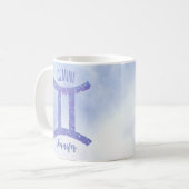 Mug SYMBOLE D'Astrologie Gemini Cute Personnalisé Viol (Devant gauche)