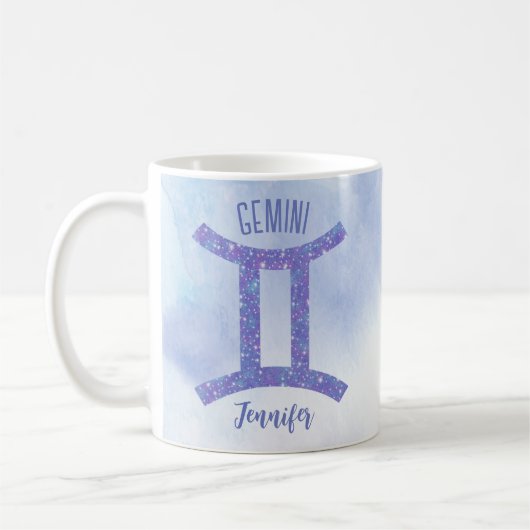 Mug SYMBOLE D'Astrologie Gemini Cute Personnalisé Viol (Gauche)